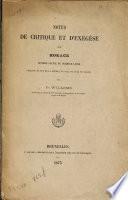 Notes de critique et d'exégèse sur Horace : sixième satire du premier livre