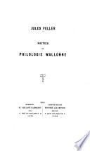 Notes de philologie wallonne