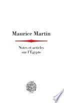 Notes et articles sur l’Égypte