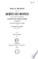 Notes et documents sur les archives des hospices et sur le résultat comparé de l'assistance hospitalière à Narbonne et dans une partie de l'Europe