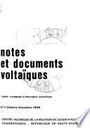 Notes et documents voltaïques