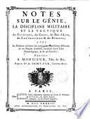 Notes sur le génie, la discipline militaire et la tactique des Égyptiens, des Grecs, des rois d'Asie, des Carthaginois & des Romains