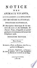 Notice des animaux vivants