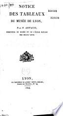 Notice des antiquités et des tableaux du Musée de Lyon