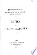 Notice des objets exposés