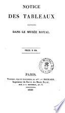 Notice des tableaux exposes dans le Musee Royale