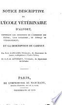 Notice descriptive de l'École vétérinaire d'Alfort
