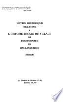 Notice historique relative à l'histoire locale du village de Cournonsec en Bas-Languedoc