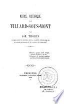 Notice historique sur Villard-sous-Mont