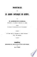 Notice sur le Jardin botanique de Genève