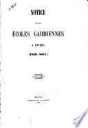 Notice sur les écoles gardiennes à Anvers (1839-1857)