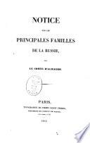 Notice sur les principales familles de la Russie, par le comte d'Almagro [d.i. Petr. Vladimirovic Dolgorukov]
