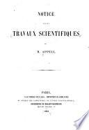 Notice sur les travaux scientifiques