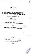 Notice sur Pétrarque, avec une pièce inédite de Mirabeau sur la fontaine de Vaucluse