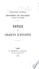 Notices des objets exposés
