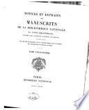 Notices et extraits des manuscrits de la Bibliothèque du Roi