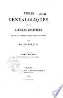 Notices généalogiques sur les familles genevoises depuis les premiers temps jusqu'à nos jours