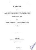Notices sur les objets envoyes a l'exposition de Londres de l'annee 1862 par la societe autrichienne des chemins de fer