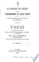 Notion du péché dans l'enseignement de Jésus-Christ