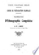 Notions d'ethnographie congolaise