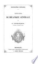 Notions de mécanique générale
