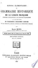 Notions élémentaires de grammaire historique de la langue française