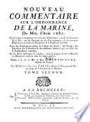 Nouveau Commentaire sur l'Ordonnance de la Marine, du Mois d'Aout 1681