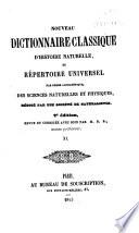 Nouveau dictionnaire classique d'histoire naturelle; ou, Repertoire universel des sciences naturelles et physiques