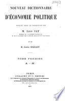 Nouveau dictionnaire d'économie politique