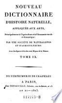 Nouveau Dictionnaire d'histoire naturelle, appliquee aux arts