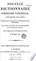 Nouveau dictionnaire d'histoire naturelle appliquée aux arts