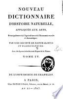 Nouveau dictionnaire d'histoire naturelle, appliquée aux arts, principalement à l'agriculture, à l'économie rurale et domestique