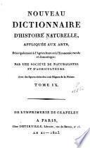 Nouveau dictionnaire d'histoire naturelle, appliquée aux arts, principalement à l'agriculture, à l'économie rurale et domestique