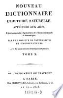 Nouveau dictionnaire d'histoire naturelle, appliquée aux arts, principalement à l'agriculture et à l'économie rurale et domestique ; avec des figures tirées des trois règnes de la nature