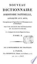 Nouveau dictionnaire d'histoire naturelle, appliquée aux arts, principalement à l'agriculture et à l'économie rurale et domestique