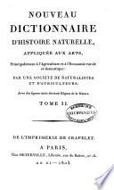 Nouveau dictionnaire d'histoire naturelle, appliquée aux arts, principalement à l'agriculture et à l'économie rurale et domestique