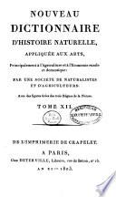 Nouveau dictionnaire d'histoire naturelle, appliquée aux arts, principalement à l'agriculture et à l'économie rurale et domestique
