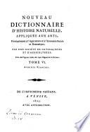 Nouveau dictionnaire d'histoire naturelle, appliquée aux arts, principalement à l'agriculture et à l'economie rurale et domestique; par une société de naturalistes et d'agriculteurs: avec des figures tirées des trois r