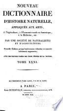 Nouveau dictionnaire d'histoire naturelle