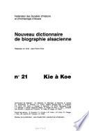 Nouveau dictionnaire de biographie alsacienne