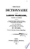 Nouveau dictionnaire de la langue française, d'après l'Académie