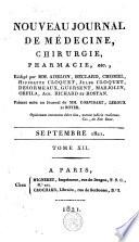 Nouveau journal de médecine, chirurgie, pharmacie