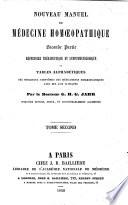 Nouveau manuel de médecine homoeopathique