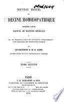 Nouveau manuel de médecine homoeopathique