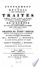 Nouveau recueil de traités d'alliance, de paix, de trêve, de neutralité, de commerce, de limites, d'échange etc. et de plusieurs autres actes servant à la connaissance des relations étrangères des puissances et états de l'Europe tant dans leur rapport mutuel que dans celui envers les puissances et états dans d'autres parties du globe depuis 1808 jusqu'à présent