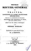Nouveau recueil général de traités, conventions et autres transactions remarquables
