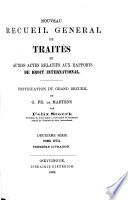 Nouveau recueil général de traités et autres actes relatifs aux rapports de droit international