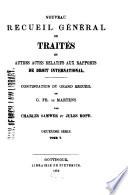 Nouveau recueil général de traités et autres actes relatifs aux rapports de droit international