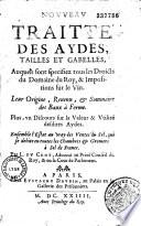 Nouveau Traité des aydes, tailles et gabelles... par M. Lazare Du Crot