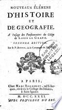 Nouveaux Élémens d'histoire et de géographie